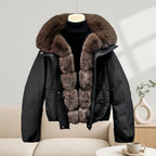 Kimberly - Women’s Cropped Parka with Plush Fur Trim 3