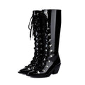 Kollyns - Women’s Patent Leather Lace Up Tall Boots 2