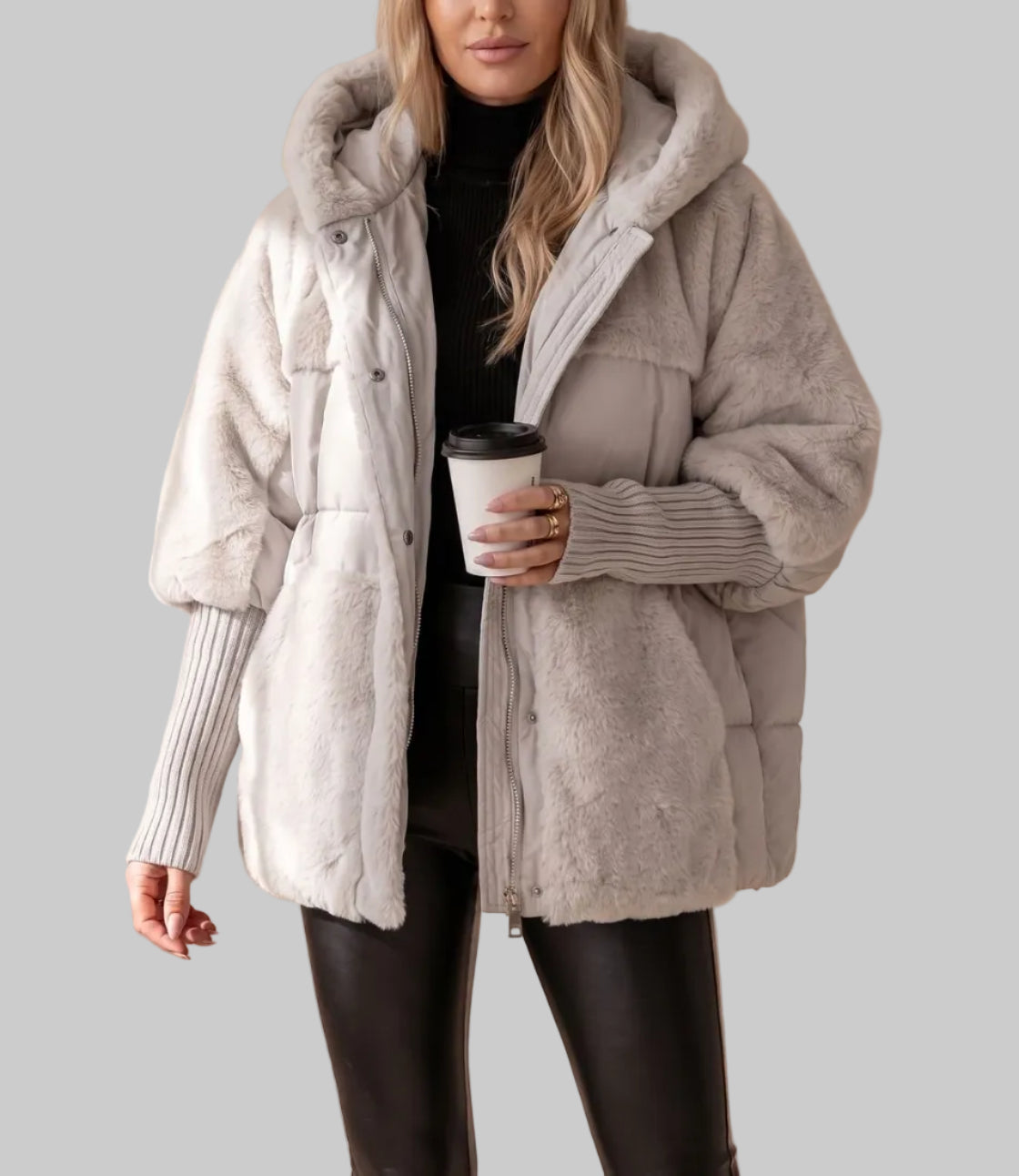 Kora - Women's Down Jacket with Faux Fur-Lined Hood