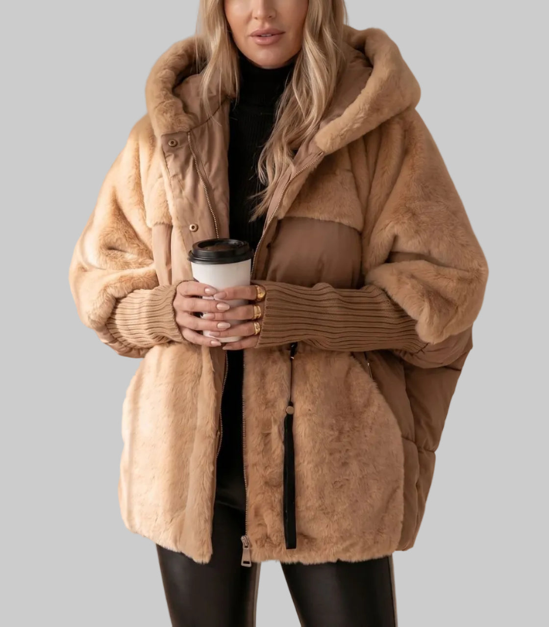 Kora - Women's Down Jacket with Faux Fur-Lined Hood