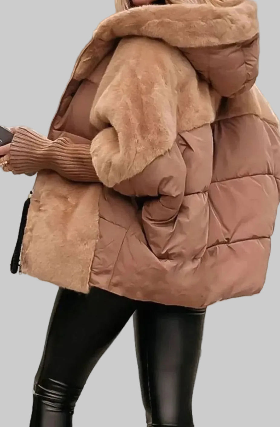 Kora - Women's Down Jacket with Faux Fur-Lined Hood