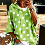 Kynthia - Women's Polka Dot V-Neck Oversized Wool Sweater 2