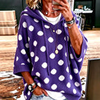 Kynthia - Women's Polka Dot V-Neck Oversized Wool Sweater 4