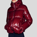 Lara - Women's Zip-Up Glossy Puffer with Adjustable Hood 3
