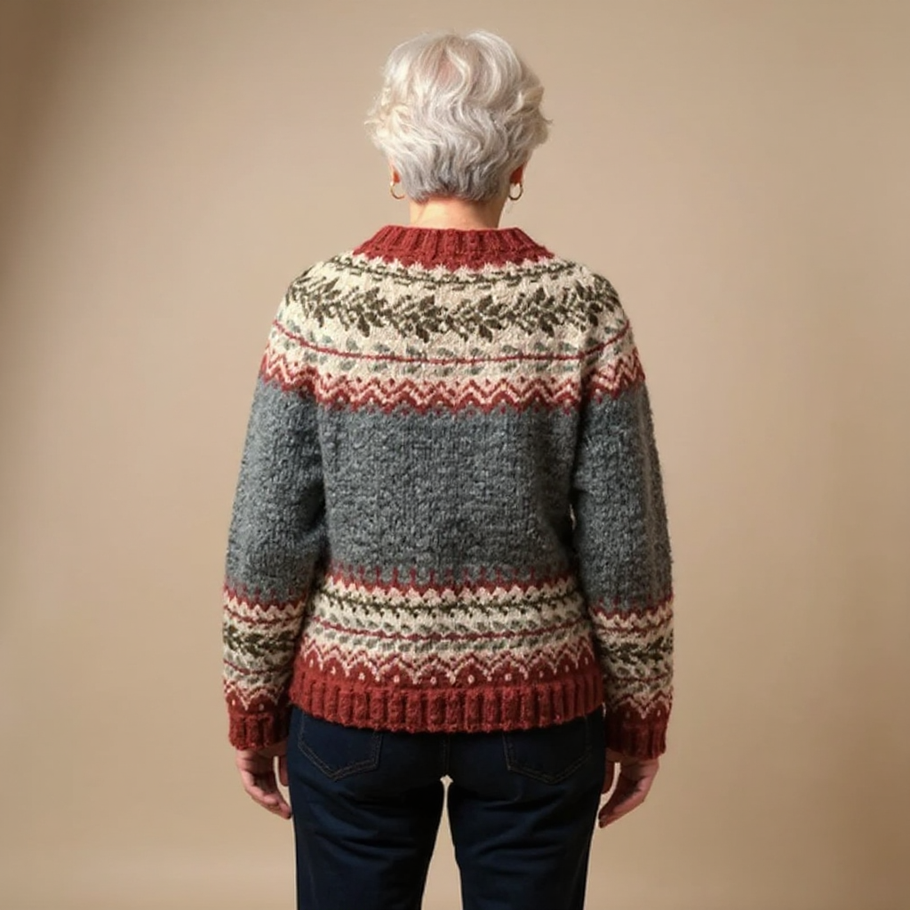 Laura - Women's Fair Isle Button-Front Cardigan