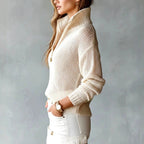 Lauren - Women's Quarter Zip Collared Knit Sweater 5