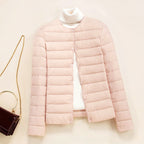 Layla - Women's Snap-Button Puffer Jacket with Horizontal Quilting