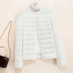 Layla - Women's Snap-Button Puffer Jacket with Horizontal Quilting