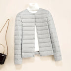 Layla - Women's Snap-Button Puffer Jacket with Horizontal Quilting