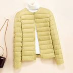 Layla - Women's Snap-Button Puffer Jacket with Horizontal Quilting