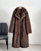 Leah - Women’s Plush Faux Fur Long Coat 11