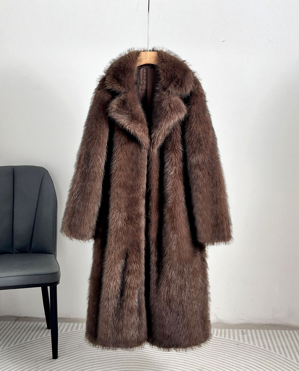 Leah - Women’s Plush Faux Fur Long Coat 11