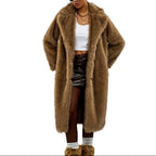 Leah - Women’s Plush Faux Fur Long Coat 9