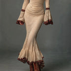 Leonora - Women's Cowl Neck Mermaid Maxi Dress 3