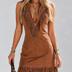 Letizia - Women's Western Zip Front Fringe Dress 11