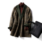 Lian - Women’s Mid-Length Plaid Coat with Folded Cuffs 3