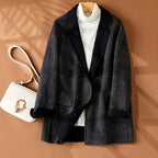 Lian - Women’s Mid-Length Plaid Coat with Folded Cuffs 4