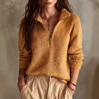 Liora - Women's Half-Zip Collared Knit Sweater 2