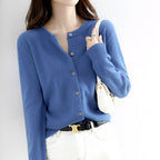 Liza - Women's Fine-Knit Long Sleeve Button Cardigan 4