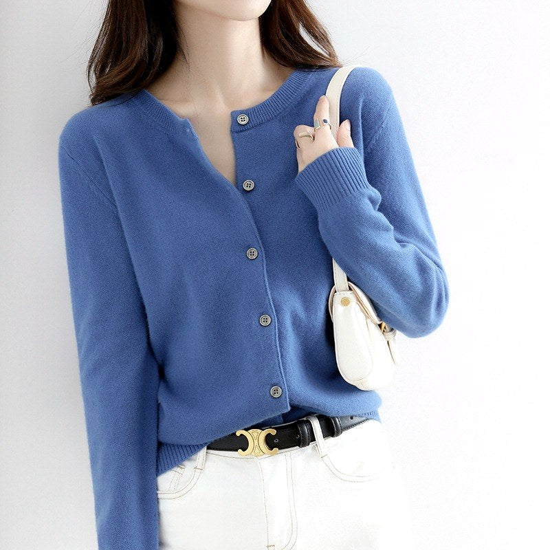 Liza - Women's Fine-Knit Long Sleeve Button Cardigan 4