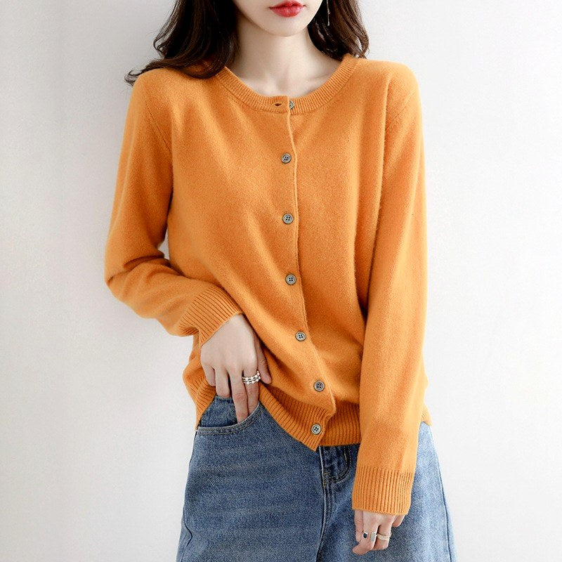 Liza - Women's Fine-Knit Long Sleeve Button Cardigan 5
