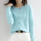 Liza - Women's Fine-Knit Long Sleeve Button Cardigan 6
