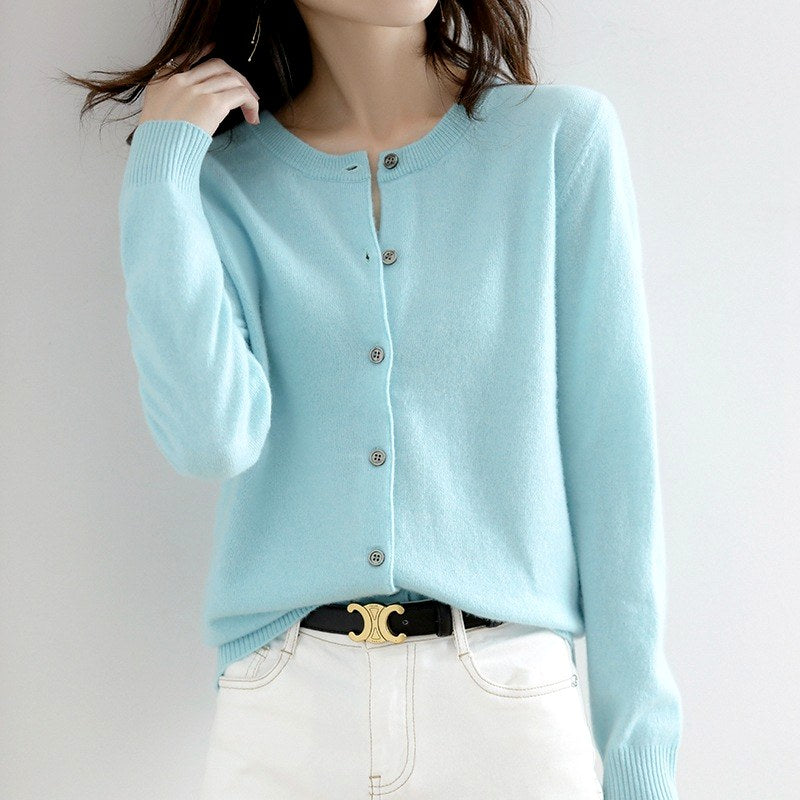 Liza - Women's Fine-Knit Long Sleeve Button Cardigan 6