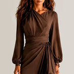 Lola - Women's Draped Asymmetric Ruffle Maxi Dress 2