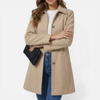 Lorraine - Women's Button-Front Midi Coat