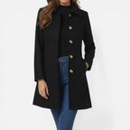 Lorraine - Women's Button-Front Midi Coat