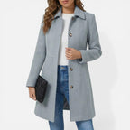 Lorraine - Women's Button-Front Midi Coat