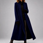 Lorraine - Women's Tailored Open-Front Maxi Coat 4