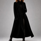 Lorraine - Women's Tailored Open-Front Maxi Coat 5