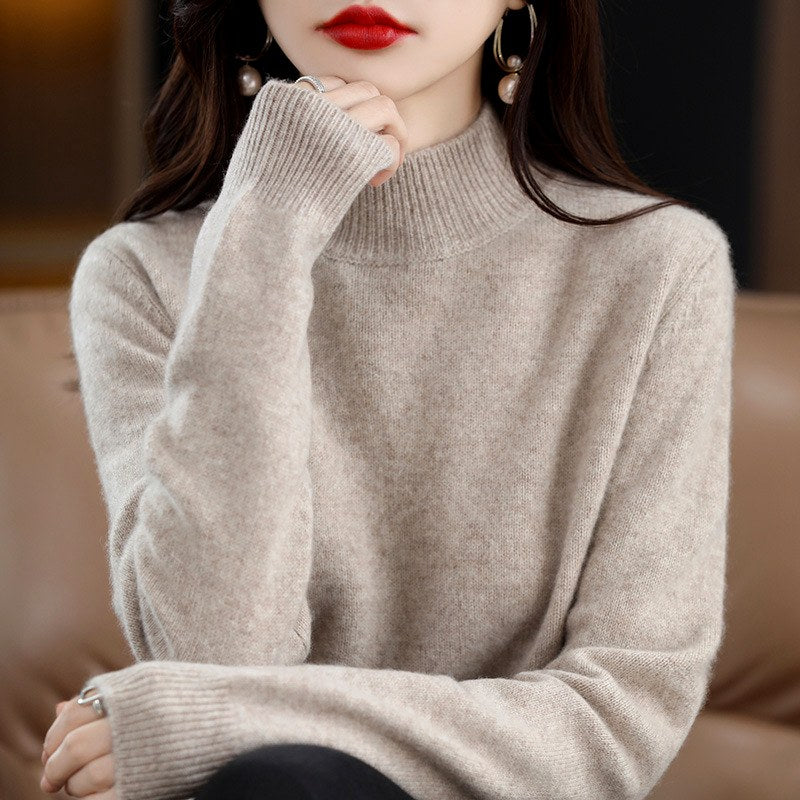 Luca - Women's Half-Turtleneck Loose Sweater 2