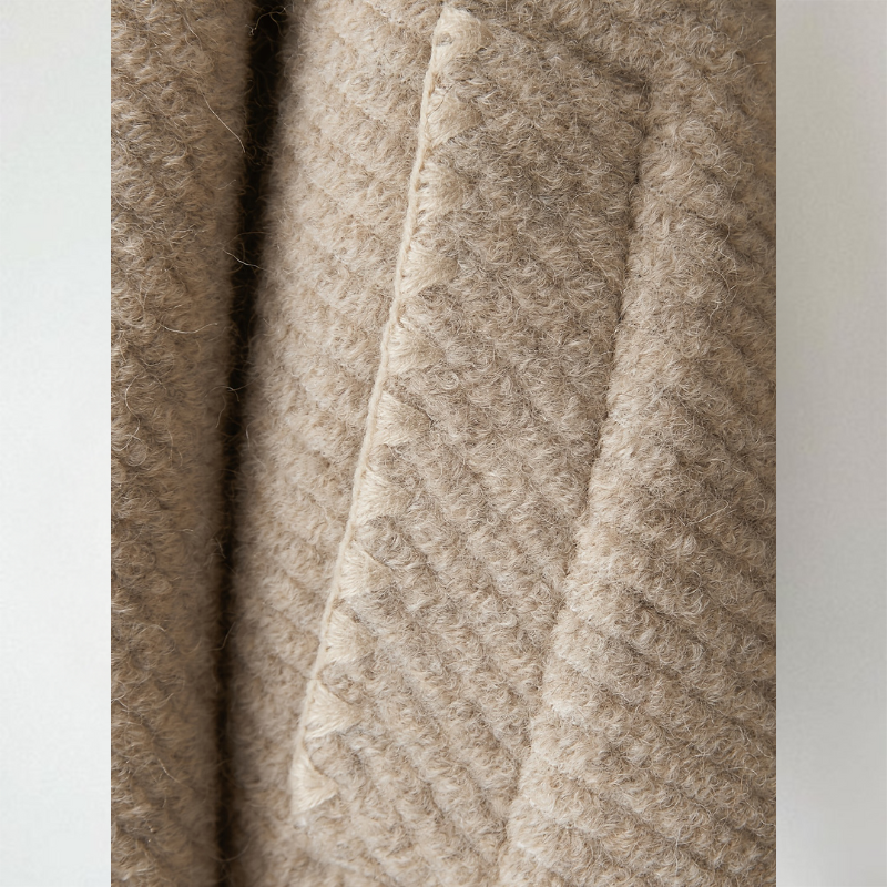 Lucy - Women's Textured Button-Front Cardigan with Collarless Neckline