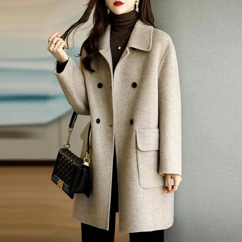 Lucy - Women’s Wool Blend Double-Breasted Coat 1