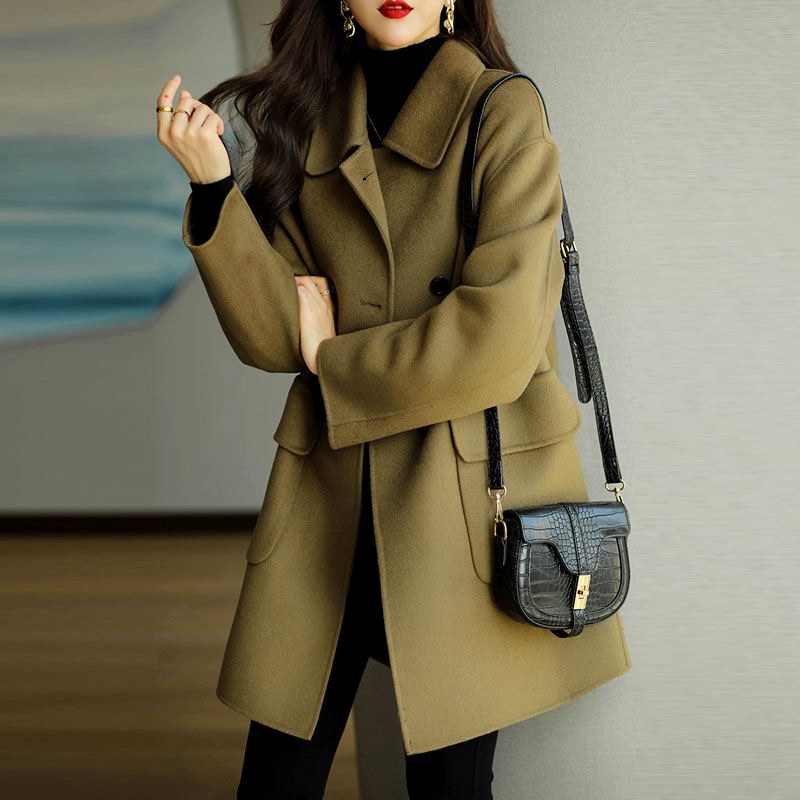 Lucy - Women’s Wool Blend Double-Breasted Coat 3