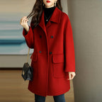 Lucy - Women’s Wool Blend Double-Breasted Coat 4
