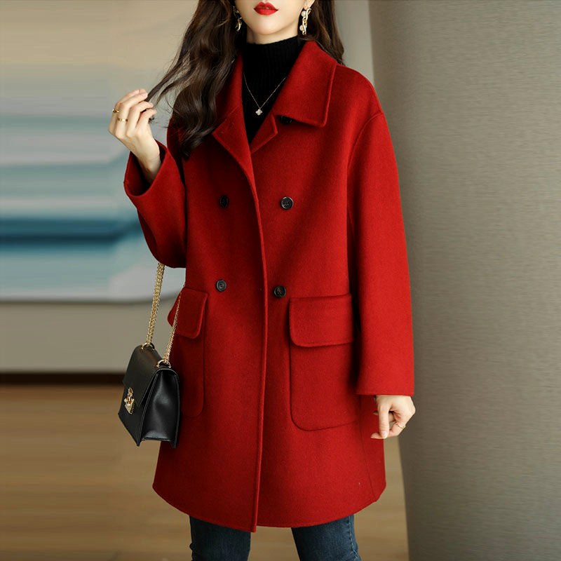 Lucy - Women’s Wool Blend Double-Breasted Coat 4