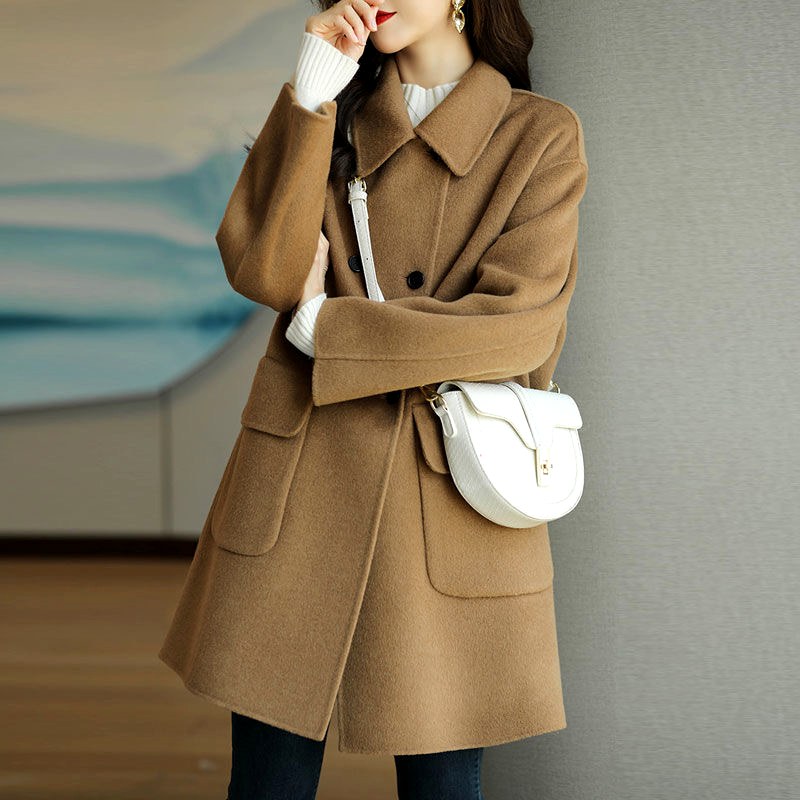 Lucy - Women’s Wool Blend Double-Breasted Coat 5
