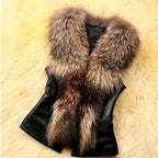 Macey - Women's Faux Fur Trimmed Sleeveless Vest 4