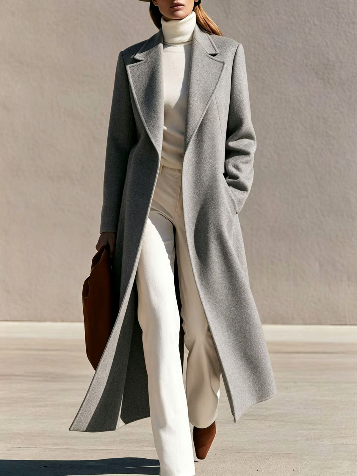 Madelynn – Women’s Classic Lapel Long Coat 3