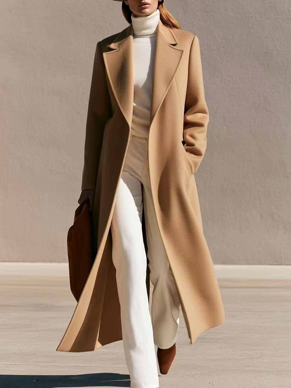 Madelynn – Women’s Classic Lapel Long Coat 5