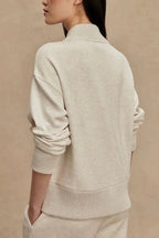 Maeve - Women's Half-Zip Knit Set with Wide-Leg Pants