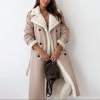 Maggie - Women's Button-Front Faux-Leather Coat