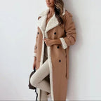 Maggie - Women's Button-Front Faux-Leather Coat