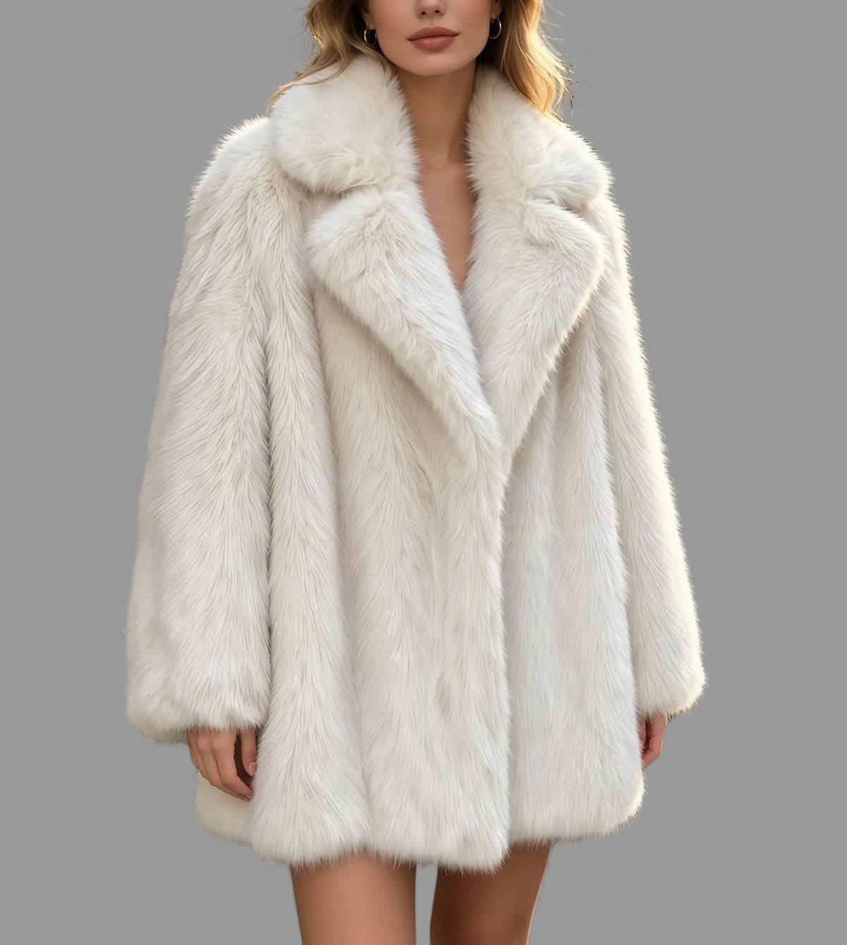 Maggie - Women's Faux Fur Oversized Collar Coat