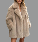 Maggie - Women's Faux Fur Oversized Collar Coat