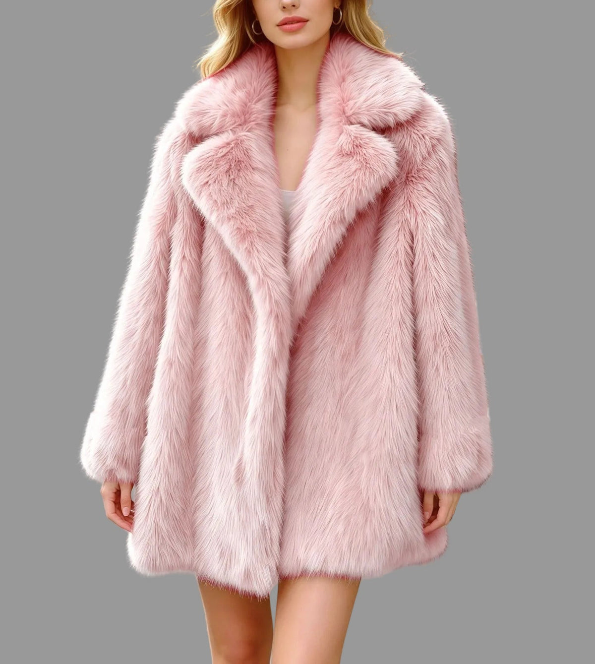 Maggie - Women's Faux Fur Oversized Collar Coat