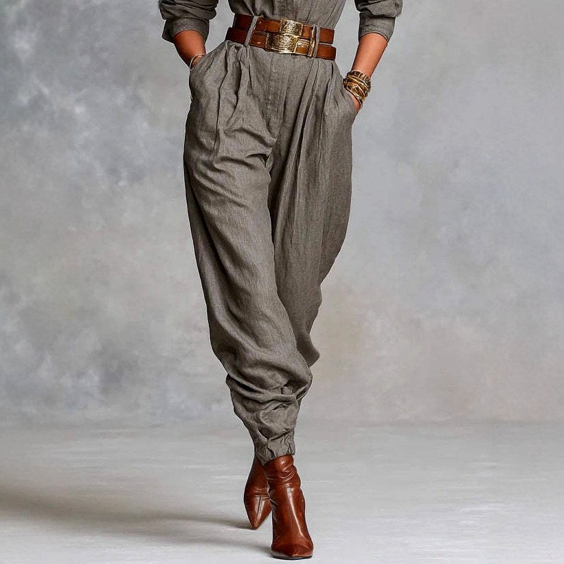 Mallory - Women's Utility Long Sleeve Button-Up Jumpsuit 2